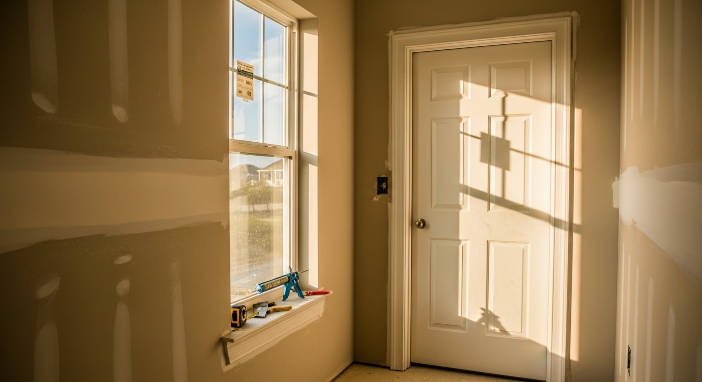 Handyman performing interior home repair work